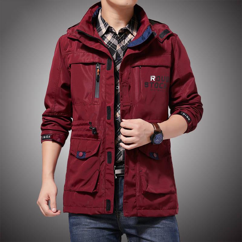 Men Jacket Coat Fashion Trench Coat  Autumn Brand Casual Silm Fit Overcoat Jacket Male Bomber Jacket