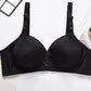 Ladies Large Size Underwear Gathering No Steel Ring Glossy Solid Color Simple Style Breathable Lightweight Adjustable Bra
