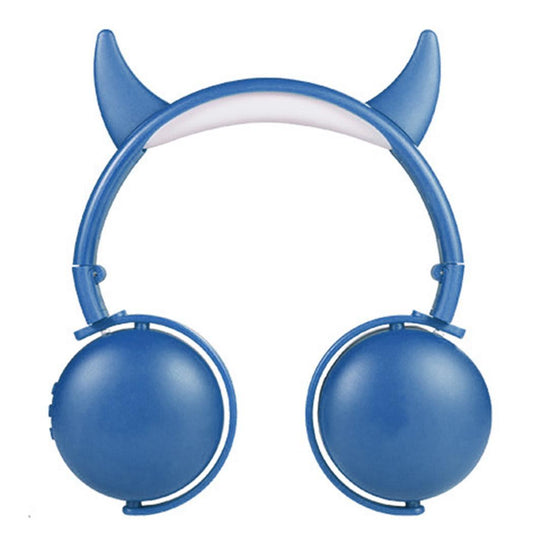 Durable Cartoon Bluetooth 5.0 Headset Wireless Foldable Little devil Cat-ear Antler Stereo headphone