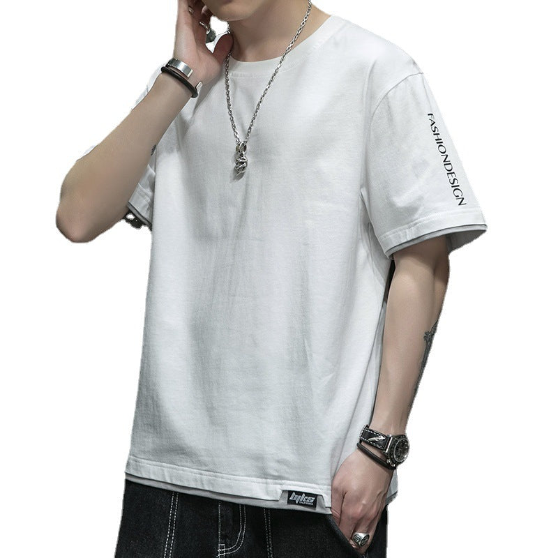 Summer Tees Men Shirts Graphic T-shirts Solid Color Casual Jumpers Half Sleeve Overshirt Stretch Male Clothing New Arrival 2022