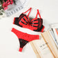 Bra Set Women Sexy Push Up Underwire Backless Lingerie Set Lace Sex Thin Gather Hollow Solid Color Bra Thong Suit Plus Size