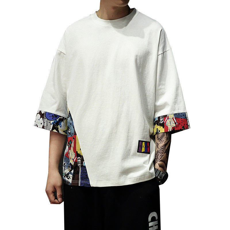 Spring and Autumn Round Neck T-shirt Half-sleeved Sweater Korean Version of The Pullover Bottoming Shirt Student Sweater Casual Men's Top