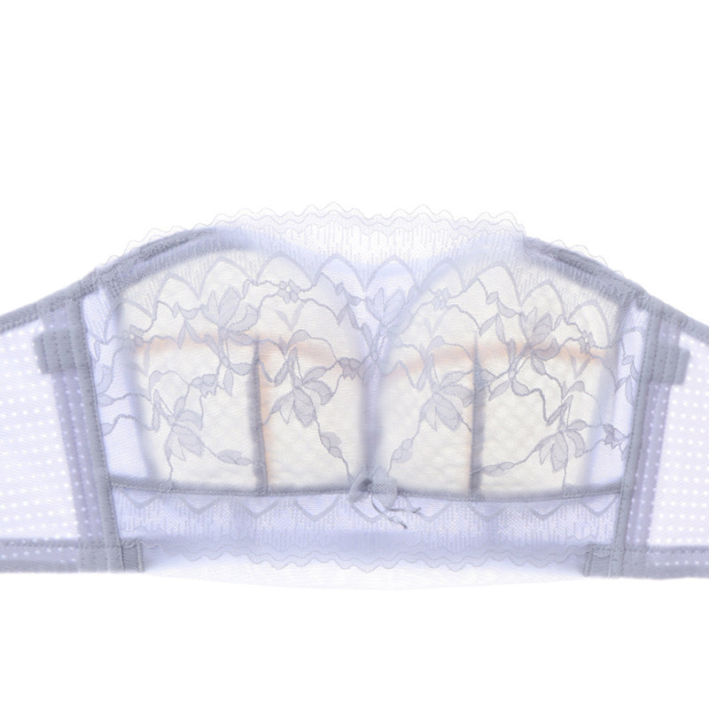 Sexy Bra Women Tube Top Lace Wireless Bralette Push Up Bra Lingerie Sheer Underwear Female Wire Free Plus Size D E Cup Thin