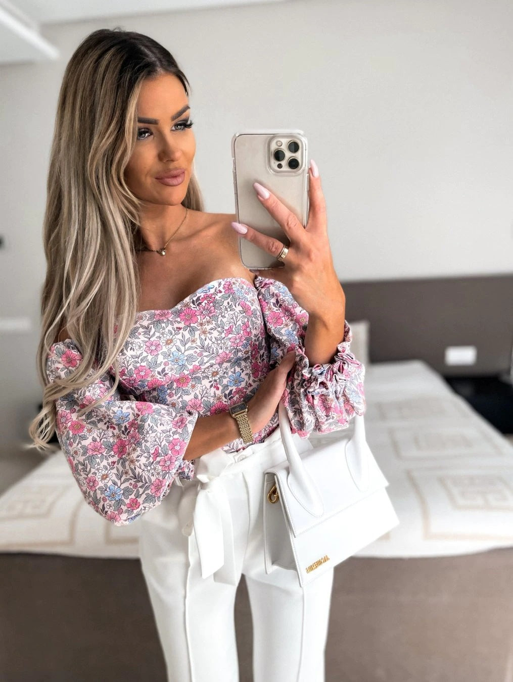 Summer Sexy Off Shoulder Blouses Women Fashion Slash Neck Tube Top Floral Puff Sleeve Blouse Women Vintage Print Crop Top Shirts