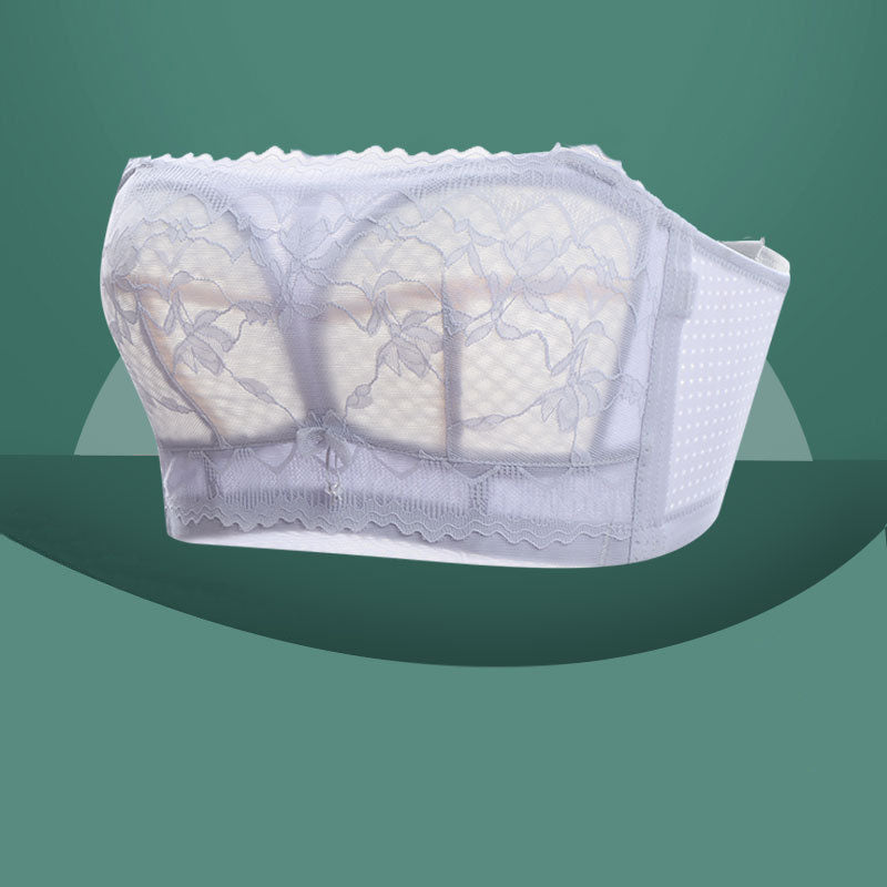 Sexy Bra Women Tube Top Lace Wireless Bralette Push Up Bra Lingerie Sheer Underwear Female Wire Free Plus Size D E Cup Thin