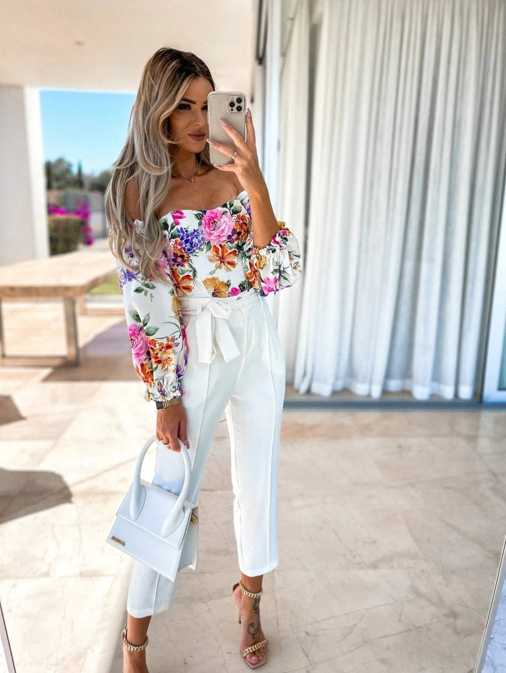 Summer Sexy Off Shoulder Blouses Women Fashion Slash Neck Tube Top Floral Puff Sleeve Blouse Women Vintage Print Crop Top Shirts
