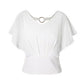 Summer Chiffon Shirt Short-sleeved Women's Temperament V-neck Bat-sleeve Cover Arm Thin T-shirt Women's Top