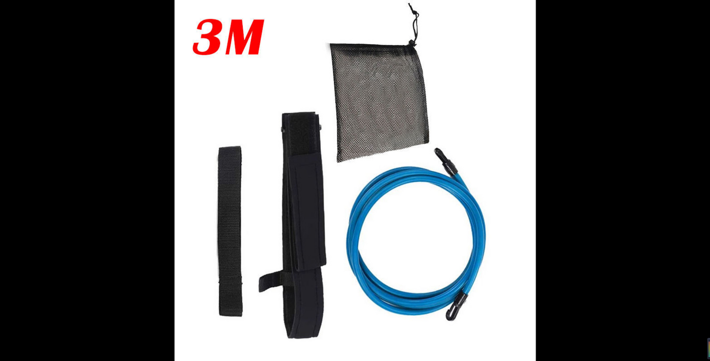 3/4M Adjustable Swim Training Resistance Elastic Belt Tether Elastic Rope Band