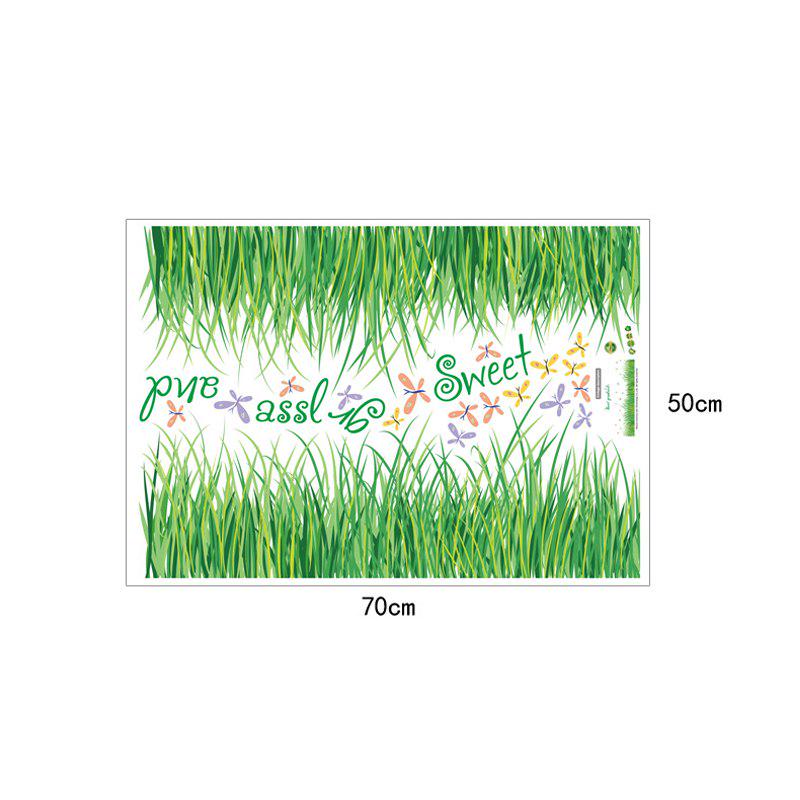 [sticker ]Sweet Green Grassland Wall Stickers Home Decor Bathroom Bedroom Kitchen Art Decal Poster