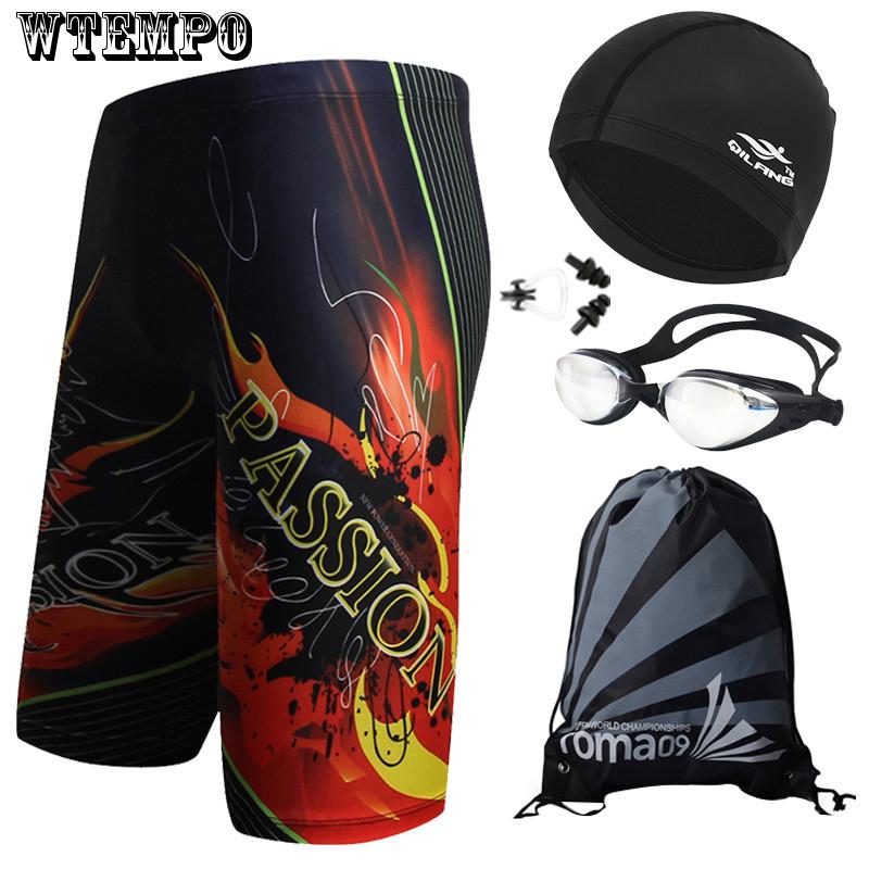 WTEMPO Swimming Trunks short swimsuits swimwear  beach shorts swimming cap swimming trunks suit