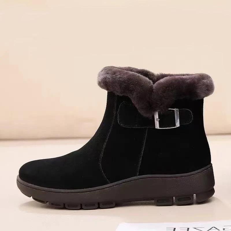 Winter Plus Velvet Warm Soft Non-slip Women's Shoes Short Tube Flat Cotton Boots