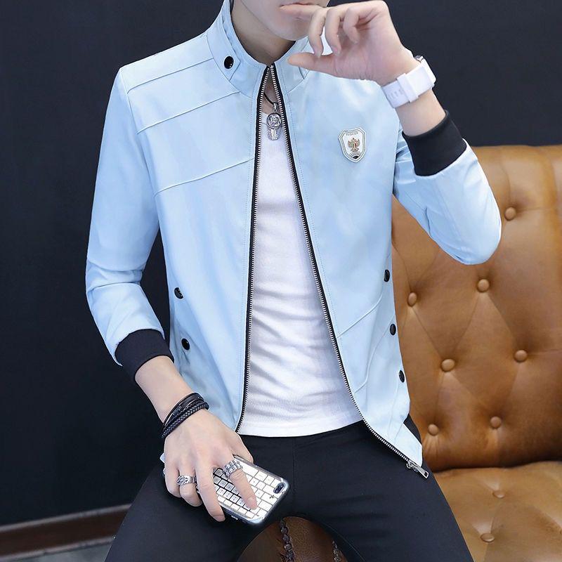 Jacket Men Autumn Casual Solid Fashion Slim Zipper Bomber Jackets Men Overcoat Mens Pilot Jackets