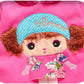 Girls Autumn and Winter Print Explosive Head Pattern Plus Velvet Suit To Keep Warm Children's Two-piece Long-sleeved Gold Mink Velvet Jacket