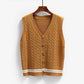Twist Knitted Vest Women's V-neck Cardigan Spring and Autumn Korean Loose Thick Wool Vest Sleeveless Sweater Jacket