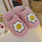 Cotton Slippers Women Cute Cartoon Winter Plush Non-slip Warm Cotton Shoes