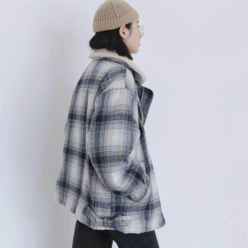 Lamb Wool Coat Women's Loose Cotton-padded Jacket Winter Padded Jacket Tooling Jacket