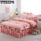 Luxury Lace Bedding Bed Skirt Set  Thick Bedspread Bed Linen Pillowcase