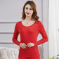 Winter Thermal Women's Underwear, Body Sculpting All-match Bottoming Shirt Sexy Bottoming Round Neck Low-neck Thin Suit