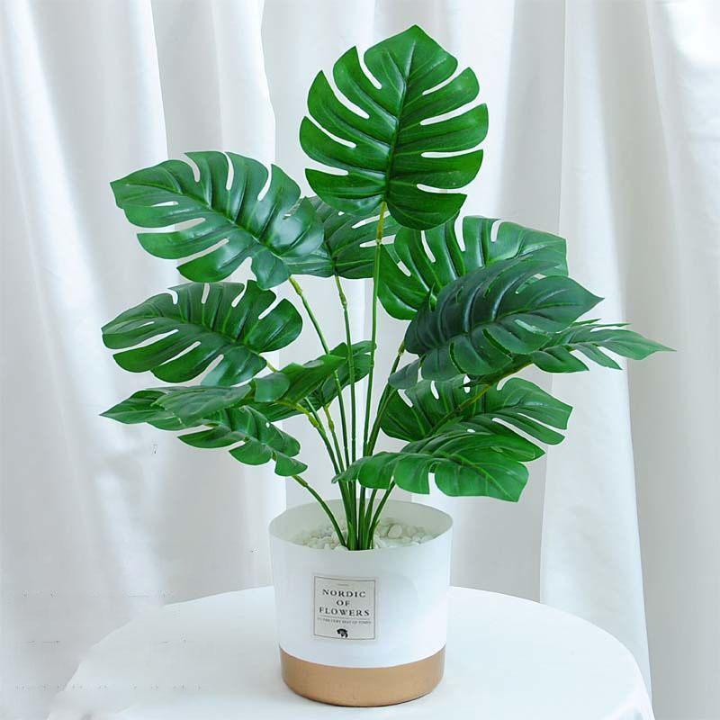 Nordic Wind Simulation Plant Bonsai Simulation Flower Green Plant Decoration Turtle Back Leaf Indoor Potted Desktop Artificial Flower Decoration