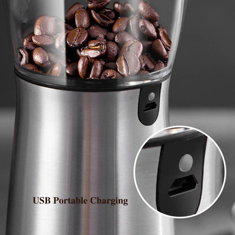 Electric Coffee Beans Grinder Home Small Crusher Stainless Steel Coffee Mill Can Be Charged Portable Automatic