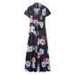 Women Summer Long Dress Vintage Floral Print Elegant Slim Dress Tunic Maxi Dress Female Evening Party Dress