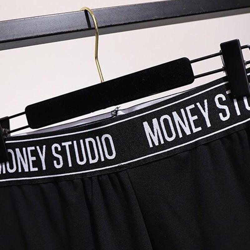 2021 Spring and Autumn Two-piece Plus Size Women's Fashion Slim and Loose Black Suit Women