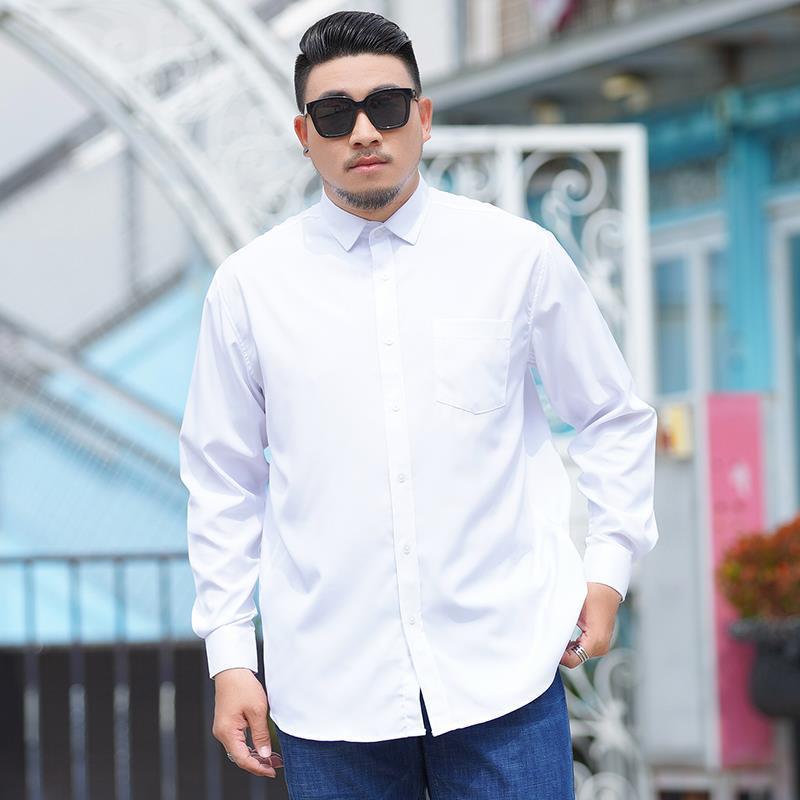 Plus Size Trendy Handsome Men's Shirts Plus Fat Increase Men's Bottoming Shirts Men's Fat Long Sleeve Shirts