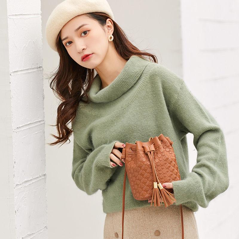 Female Bag Fashion Trend Bucket Bag Mobile Phone Bag Shoulder Messenger Bag Female Bag Small Fresh Trendy Bag