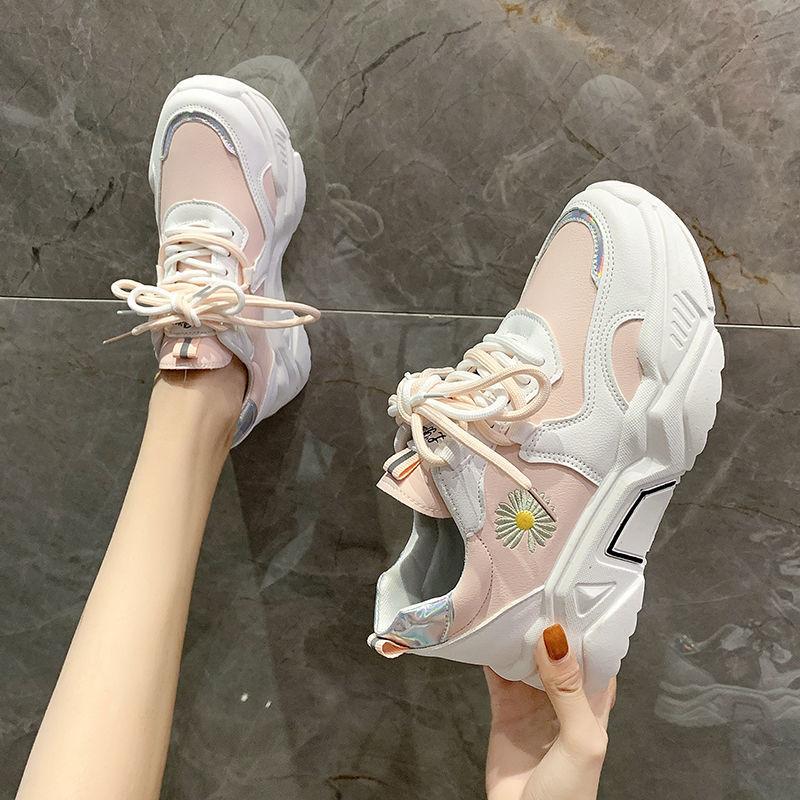 Korean Style Female Student Breathable Shoes Spring and Summer Fashion All-match Platform Sneakers Casual Outdoor Running Shoes