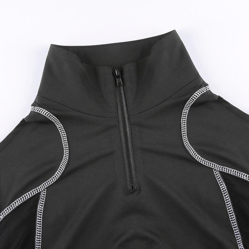 Goth Dark Techwear Grunge Black Buckle Patchwork T-shirts Women Punk Sexy Open Shoulder Skinny Cropped Tops Hip Hop Streetwear