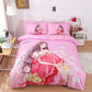 Cartoon Children's Big Version of The Flower Skin Four-piece Set Thick Grinding Princess Windbedding