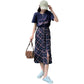 Split Women Plaid Skirt Female High Waist A-line Mid-length Half Skirt Thin Daily Student School