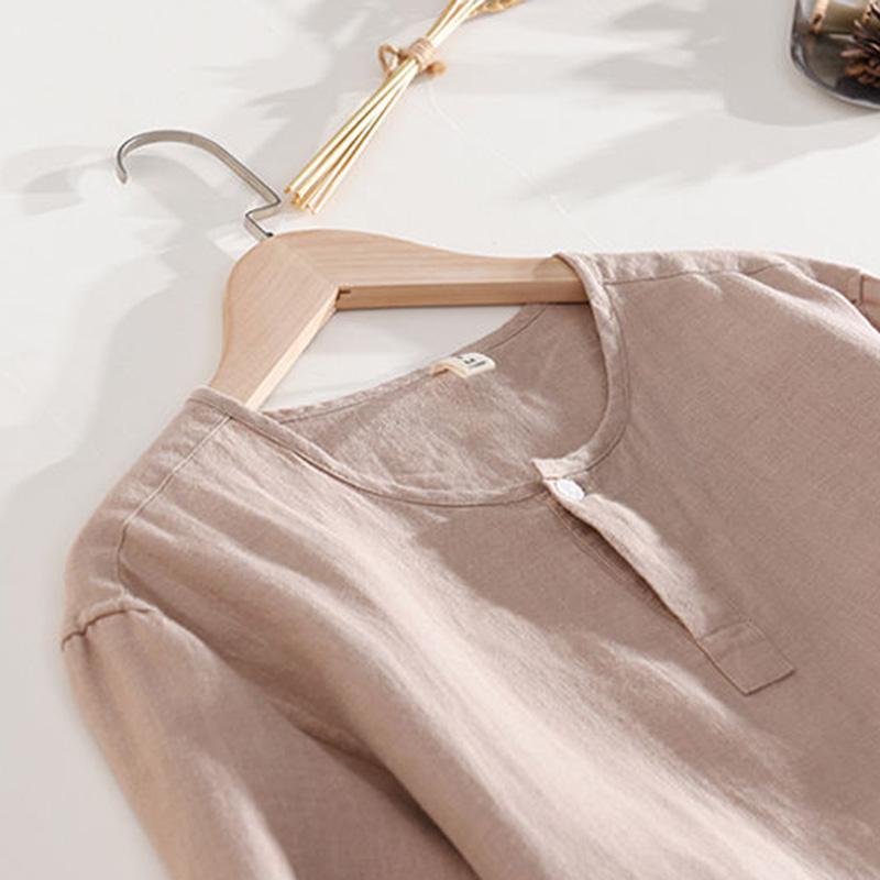 Fresh Round Neck Stitching Color Hit Short-sleeved Linen T-shirt Men's Summer Casual Large Size Loose Cotton and Linen Sweater