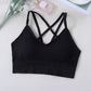 Women's Cross-cut Hollow Beauty Back Tube Top Strap Bottoming Shirt Fitness Bra Wear Yoga Vest Without Steel Ring Student Underwear Push Up Bra Top