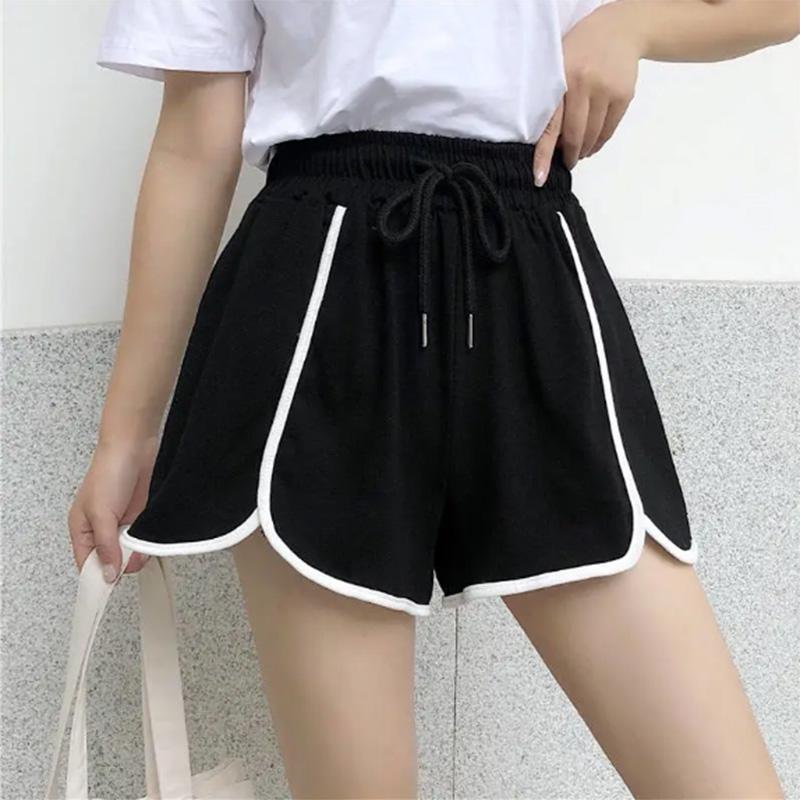Summer Striped Casual Sports Shorts Loose Wide-leg Pants Women's Sports Pants Outer Wear Shorts Five-point Pants Straight Pants