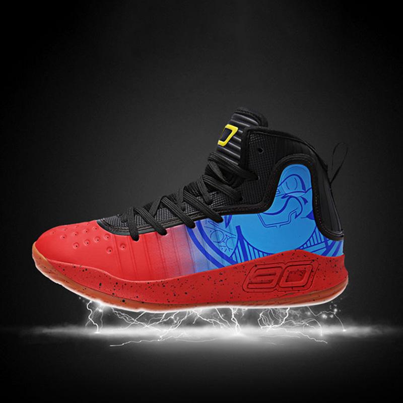 Men Sneakers Running High-top Basketball Shoes Shockproof Comfortable Breathable Lightweight Shoes