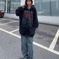 Retro Dark Style Old Hooded Sweater Men and Women with The Same Style Oversize Loose Casual Pullover Sweatshirts