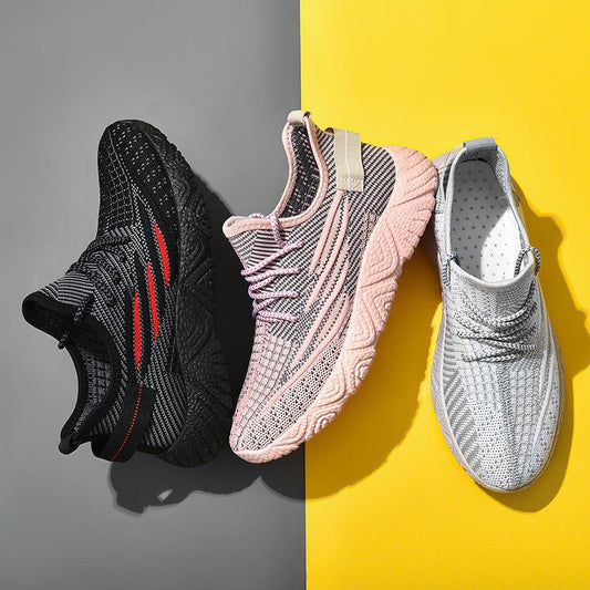 Spring and Summer Couple Shoes for Men and Women Flying Woven Breathable Sports Casual Shoes