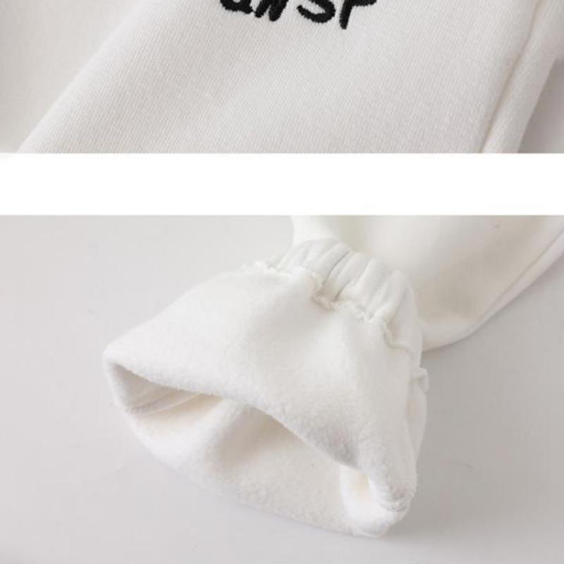 Plush Thick Hoodie Two-piece Suit Women Leisure Loose Sports Suit Stand-up Collar Zipper Hoodie Suit Loose and Comfortable