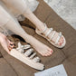 Thick-soled Sandals Women's Summer All-match Flat-bottomed Roman Shoes with A Word Buckle Simple Non-slip Thick-soled Sandals