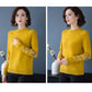 Women's Half Turtleneck Knit Sweater Plus Fleece Thickened Short Sweater Embroidered Bottoming Shirt Versatile Loose Large Size