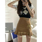 Pleated Skirt Ruffled Fishtail Skirt Women's Summer Sexy High Waist Slim A-line Pencil Skirt Bag Hip Mini Dress