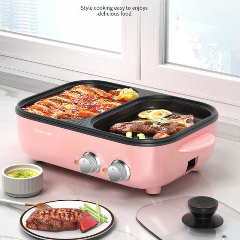 1200W BBC Heat Pot Machine Electric Bakeware Smokeless Fried Steak Pan Multi-purpose Grill Pan Nonstick Pot