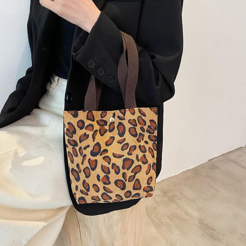 Spring and Summer All-match Leopard Zebra Student Outing Canvas Bag Tote Bag Mobile Phone Cloth Bag Handbag Female