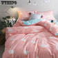 4 Pcs Bedding Set Lavender Printed Bed Sheet Bed Cover Home Textile Bedclothes