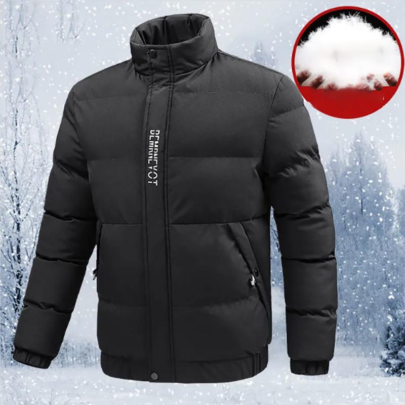 Mens Down Cotton Jacket Men's Jacket Thickening Casual Cotton Clothing To Keep Warm Large Size Hooded Padded Jacket