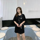 Big Bowknot Women Dress Girl Loose O-Neck Casual Long T-shirt Dress Loose Home Comfort Outer Convenient