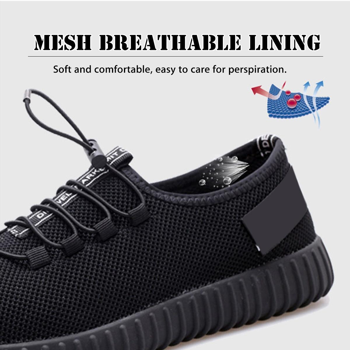 WTEMPO Mens Lightweight Steel Toe Safety Work Shoes Mesh Running Sneakers Shoes Steel