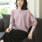 Outer Wear Loose Bat Sleeve Knit Sweater Large Size Lace Casual Sweater Spring and Autumn Print Top Coat