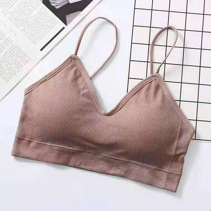 Korean Version of The Anti-glare Fashion Sweet and Sexy Breathable Threaded Sling Beautiful Back Vest Tube Top No Steel Ring Bra